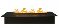 Электрокамин 3D Cassette 1000М (черная панель + декоративные дрова) RealFlame с реалистичным эффектом живого огня 3D и пультом ДУ